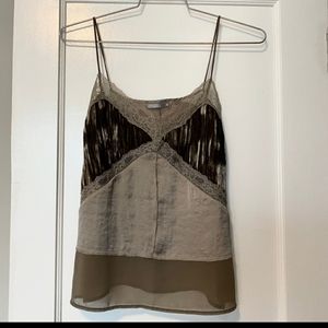 Zara velvet lace satin camisole tank top